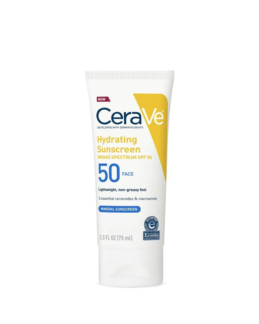 CeraVe Hydrating Mineral Sunscreen SPF 50 for Sensitive Skin 75ml