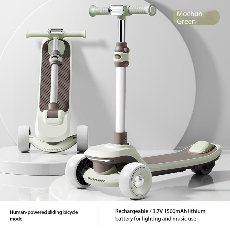 New Children's Electric Scooter Rechargeable 2-12 Years Old 3-Wheel Foldable