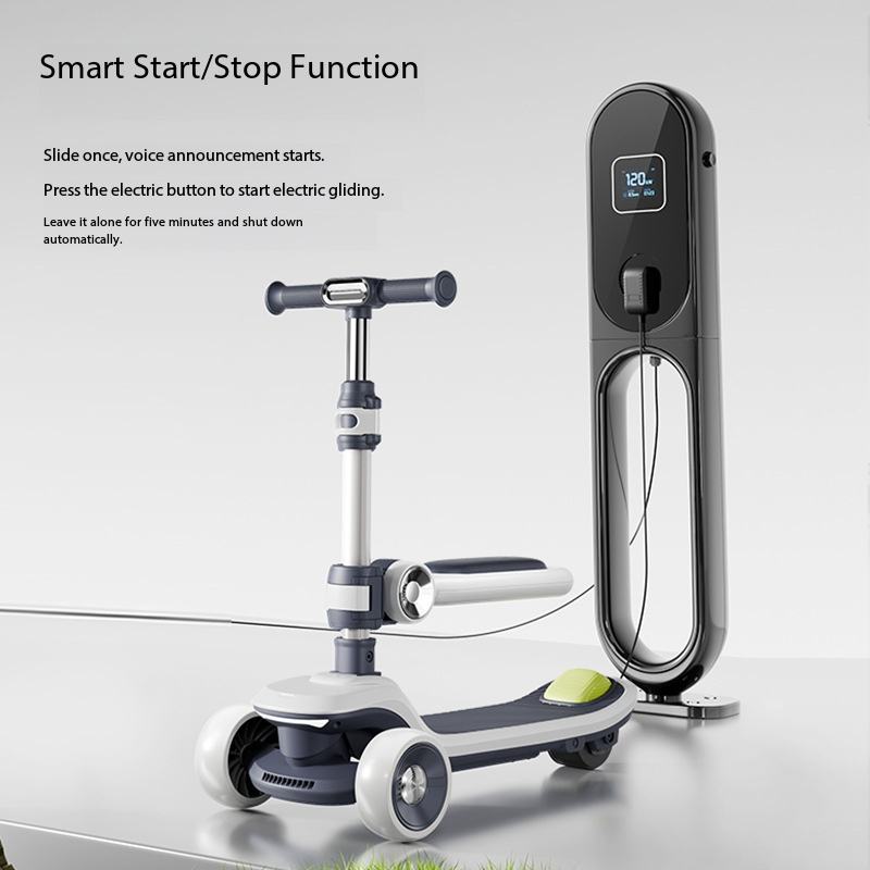 New Children's Electric Scooter Rechargeable 2-12 Years Old 3-Wheel Foldable
