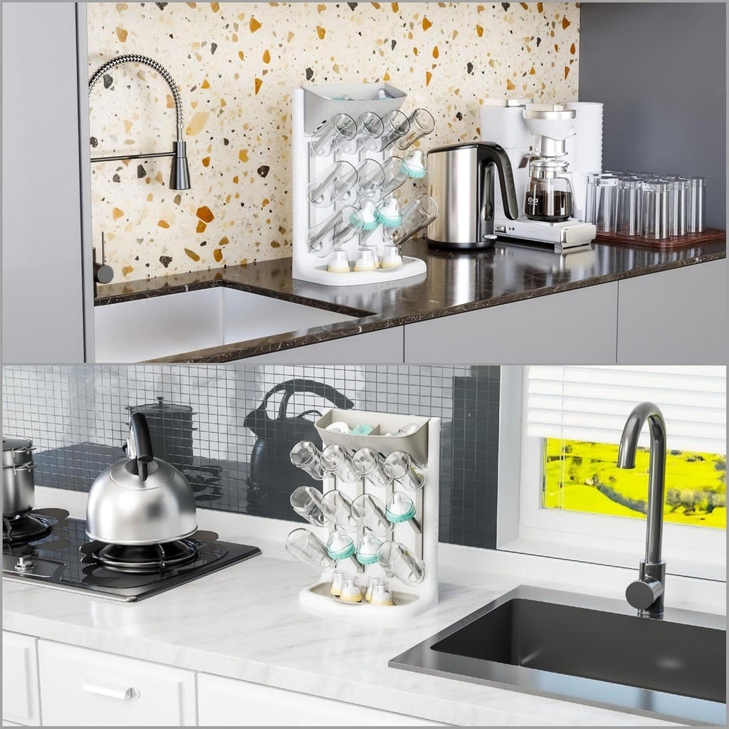 Wallmounted Baby Bottle Drying Rack – Hygienic & Space-Saving Organizer