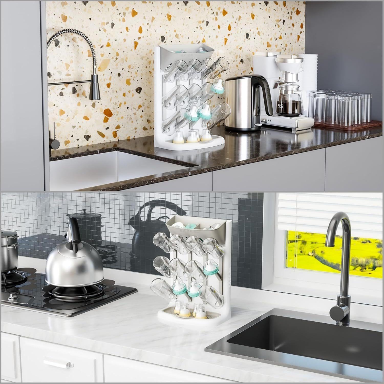 Wallmounted Baby Bottle Drying Rack – Hygienic & Space-Saving Organizer
